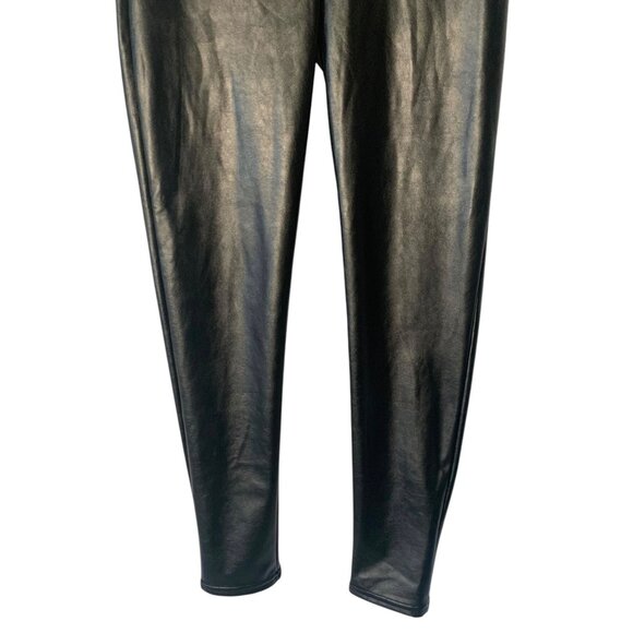 1. STATE Solid Black Faux-Leather High-Rise Ankle Length Women's Leggings Medium - Picture 6 of 7